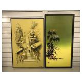 M Yuen and another Chinese painting on canvas,