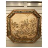 Tapestry in octagon frame, 30 x 30 inches