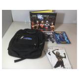 Back pack with,  Pasko The DC Vault HB book,