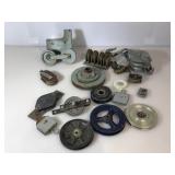 Group of vintage pulleys, approx 14