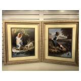 Pr prints of children , 24.5 x 28.5 inches ,