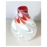 Swirled art glass vase, ground pontil, 8.25