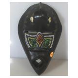 Ghana African tribal mask with seashells and