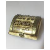 African bone and brass domed  trinket box , 4