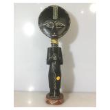 African 20 inch fertility god, carved wood, coin