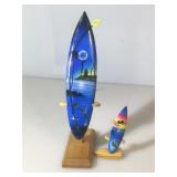 2 miniature Surfboard displays on stands ,