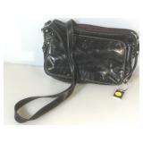 Gianni Bernini cross body black leather purse