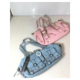 2 COCORICO handbags, pink and blue ,