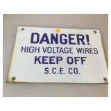 Double sided Porcelain on steel Danger High