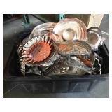 Large lot of Silverplated serving pieces and more