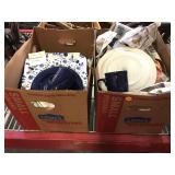 Sets of blue and white dishes