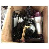 Lot of hair styling accessories - blow dryer,