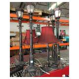 Lot of plastic outdoor lights and table lamps