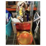 Lot of assorted household items - dolls, chargers