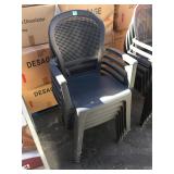 Set of 5 plastic stacking outdoor chairs