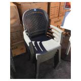 Set of 5 plastic stacking outdoor chairs