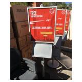 Metal double-sided business display stand with