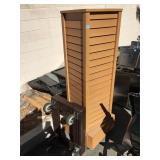 Slat wall pedestal rotating display with rolling