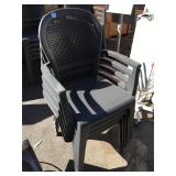 Set of 4 plastic outdoor stacking chairs