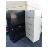 Pair of metal lateral file cabinets