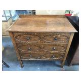 Vintage wooden dresser, approx 36x34 inches