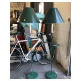 Pair of metal matching floor lamps, approx 58