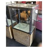 Glass display cabinet w/2 glass shelves, approx