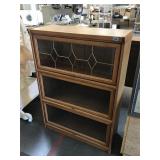 Wooden 3-tier barrister bookshelf, approx