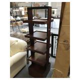 Wooden 5-tier shelf rack, approx 18x18x66 inches