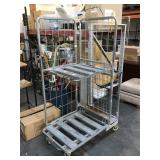 Metal rolling rack w/one shelf