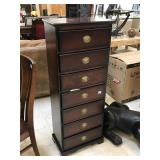 Wooden tall cabinet w/ drawers, approx 12x20x51