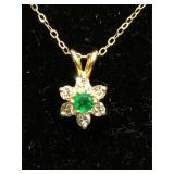 14k Gold diamonds Necklace 16"