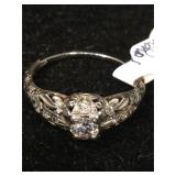18K White Gold Ring 3.9mm diamond