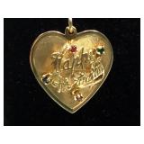 14K Gold heart "Happy Birthday" Pendant