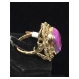 14K Gold Purple Stone Ring size 11
