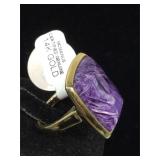 14k Gold Ring with Purple Stone size 8