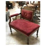 Victorian Era Loveseat on wheels, approx 34