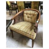 Wooden chair w/press cane back