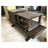 Wooden coffee table w/end tables, approx 3