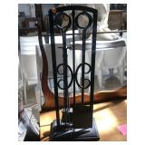 Metal fireplace set