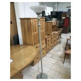 Floor lamp w/glass shade, approx 6 ft tall