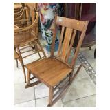 Wooden rocking chair w/side drawer