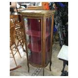 Vintage French vitrine china cabinet, curved