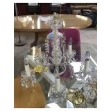 Ornate Crystal chandelier w/prisms, approx 20