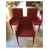 Pair Frag chairs and one short back chairs Gio