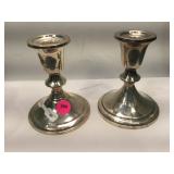 Pair of Sterling Silver Weighted Candle holders -