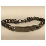 Sterling Silver ID bracelet - etched Chuck