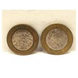 2004 and 2005 $100 Peso Bi-Metal Coins