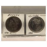 2X - 1891-O and 1898 Morgan Silver Dollars in