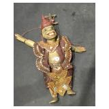 Vintage carved wood Burmese puppet with